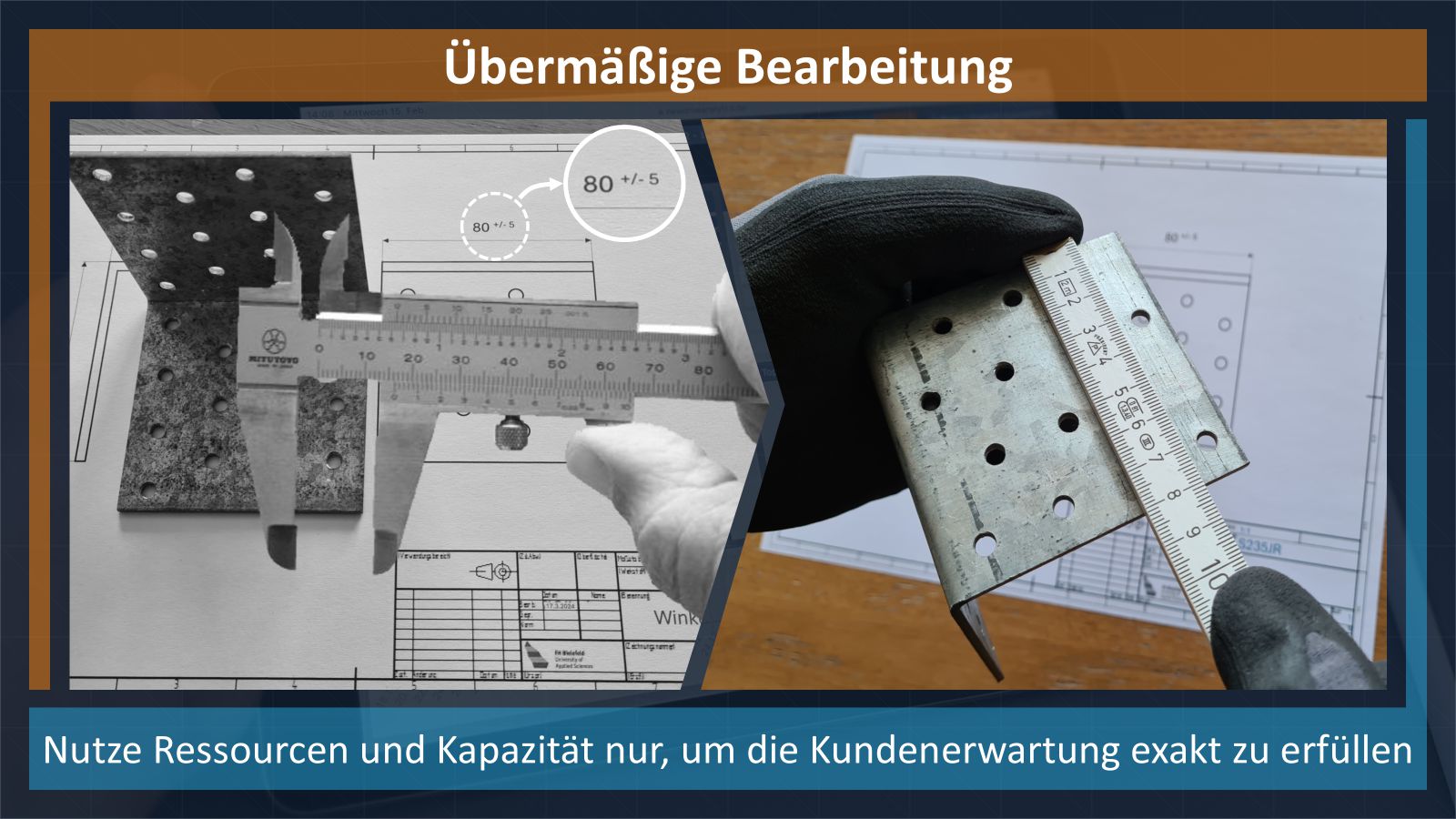 Verschwendung durch übermäßige Bearbeitung